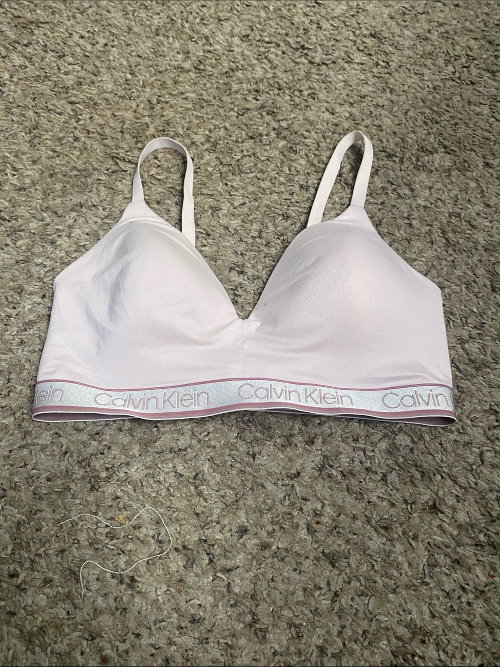Calvin Klein Light Pink Wireless Bralette with Logo Band